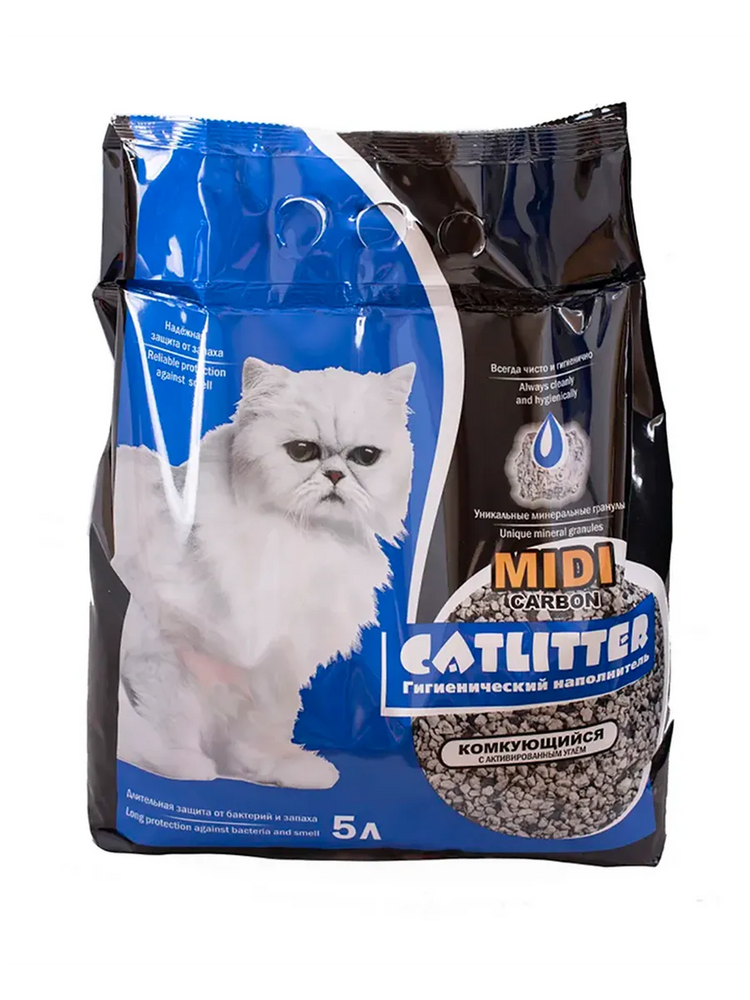 CATLITTER carbon MIDI 5L clumping