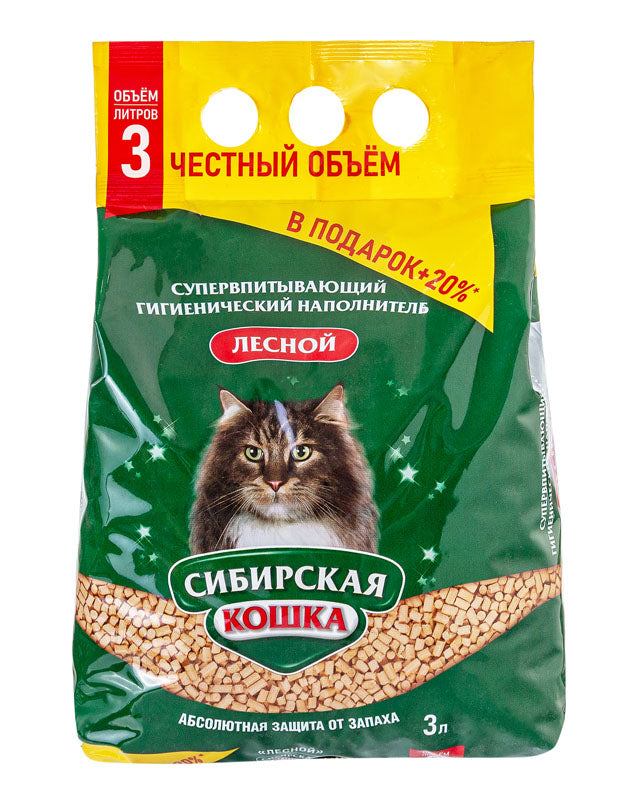 Супервпитывающий древесный наполнитель «Лесной» 3л