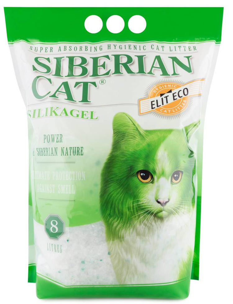 Сибирская Кошка Элита ЭКО 8л силикагель (зеленые гранулы)