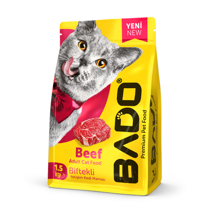 BADO Сухой Корм Для Взрослых Кошек 1.5кг (Говядина)
