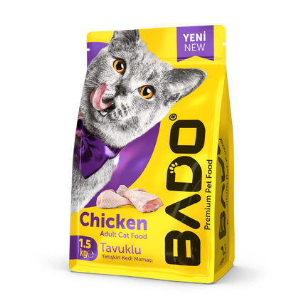 BADO Сухой Корм Для Взрослых Кошек 1.5кг (Курица)