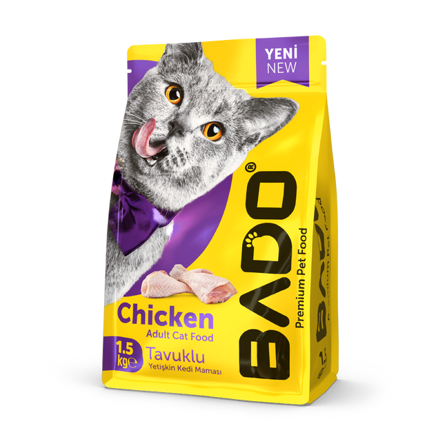 BADO Сухой Корм Для Взрослых Кошек 1.5кг (Курица)