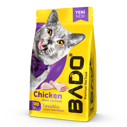 BADO Сухой Корм Для Взрослых Кошек 500гр (Курица)