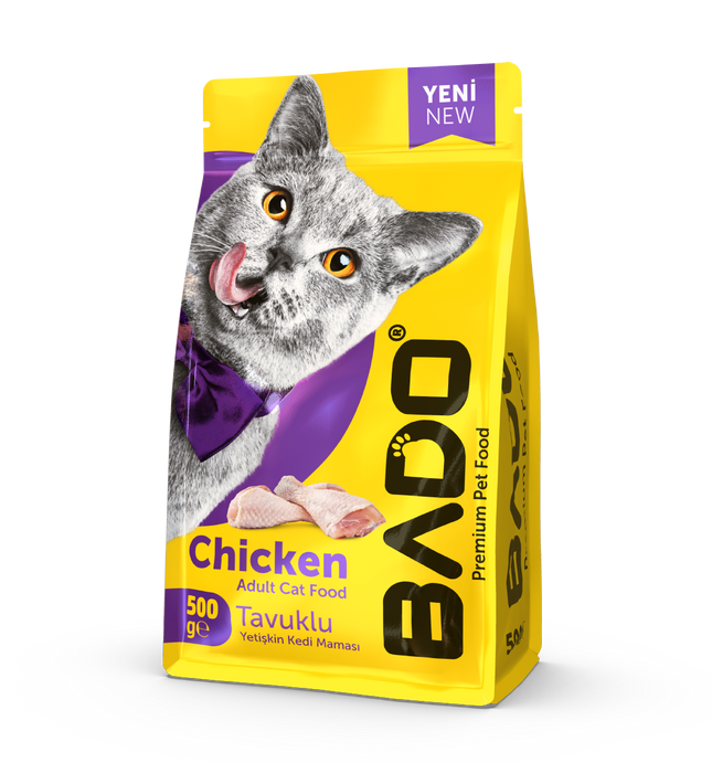 BADO Сухой Корм Для Взрослых Кошек 500гр (Курица)