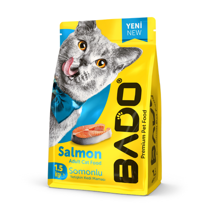 BADO Сухой Корм Для Взрослых Кошек 1.5кг (Лосось)