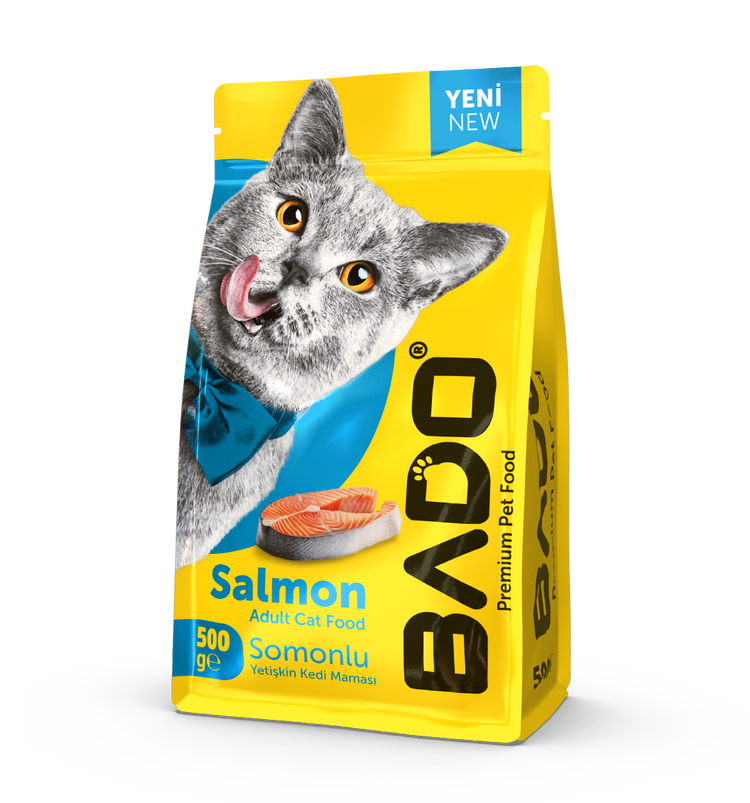 BADO чоң мышыктар үчүн кургак жем 500 г (лосось)