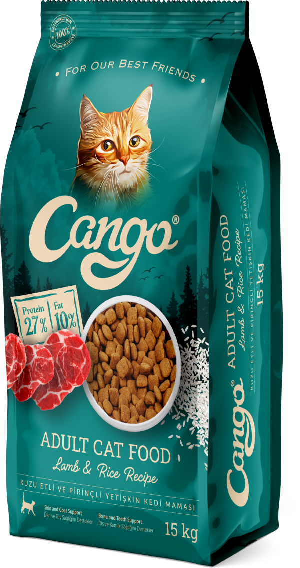 CANGO Сухой Корм Для Взрослых Кошек 15КГ (Ягненок Рис)