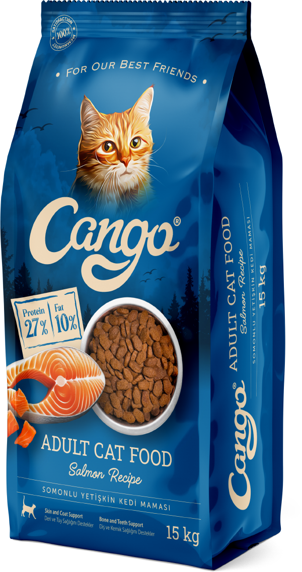 CANGO Сухой Корм Для Взрослых Кошек 15КГ (Лосось)