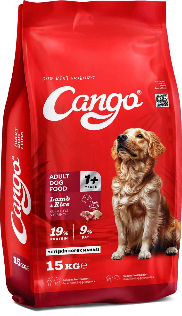 CANGO чоң иттер үчүн кургак жем 15 кг (күрүч, кой эти)