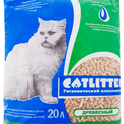 CATLITTER 20л древесные гранулы 8-10мм