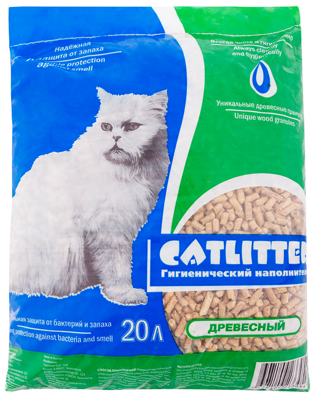 CATLITTER 20л древесные гранулы 8-10мм