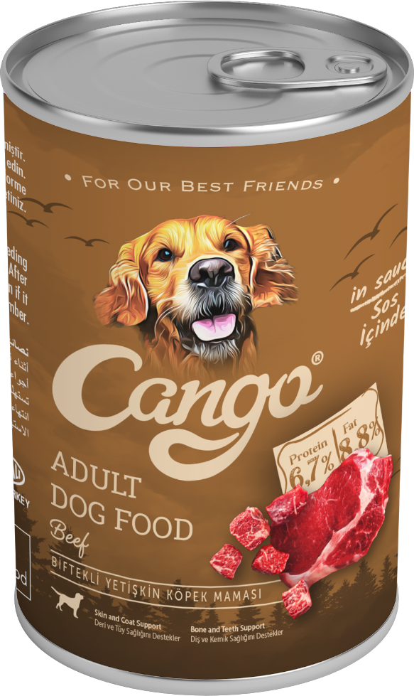Cango консервированный корм для взрослых собак, кусочки в соусе, говядина, 415г