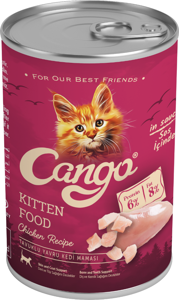 Cango консервированный корм для котят, кусочки в соусе, курица, 415г