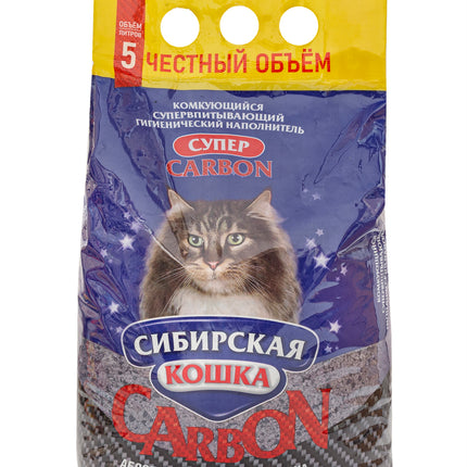 Супервпитывающий комкующийся наполнитель «CARBON СУПЕР» 5л