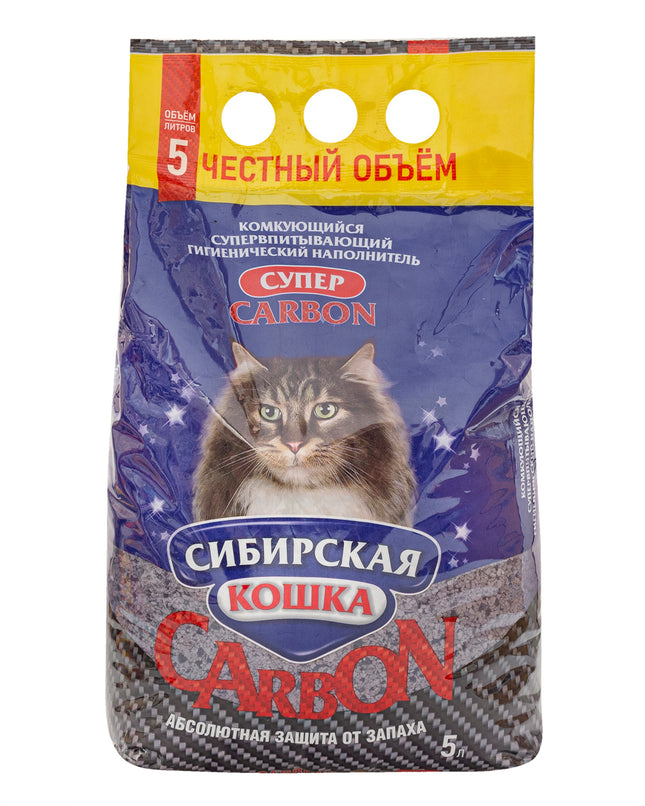 Супервпитывающий комкующийся наполнитель «CARBON СУПЕР» 5л